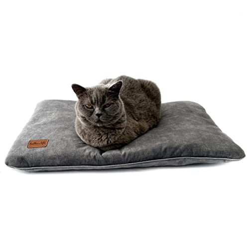 Wasserdichtes Kissen für Hunde und Katzen. Haustierfreundliches Materialbett für Haustiere. (XS, Grau) von Halkalife