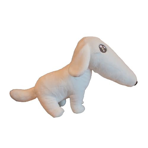 Haloppe Cartoon Puppe Beliebte Lange Nase Hund Plüschtier Weiche Stofftier Ornament Bequeme Stoff Hundespielzeug Weiß L von Haloppe