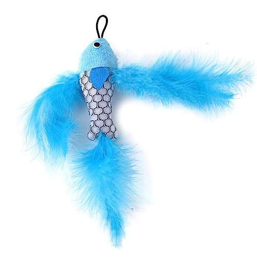 Haloppe Cat Wand Toy Plush Fish Cat Teaser Toy Durable Flexible Interessant Lightweight Blue Haloppe Cat Wand Toy Plush Fish Cat Teaser Toy Durable Flexible Interessant Lightweight Blue von Haloppe