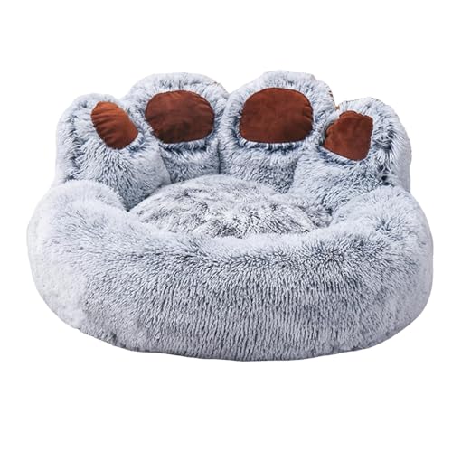 Haloppe Dekoratives Haustierbett in Pfotenform, hochwertige Baumwollfüllung, Hundenest, Pfotenform, warm, bequem, rutschfest, flauschig, Plüschkatze, schlafend, Dunkelgrau, 70 cm Haloppe Dekoratives Haustierbett in Pfotenform, hochwertige Baumwollfüllung, Hundenest, Pfotenform, warm, bequem, rutschfest, flauschig, Plüschkatze, schlafend, Dunkelgrau, 70 cm von Haloppe