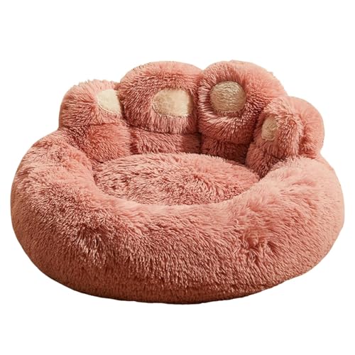 Haloppe Dekoratives Haustierbett in Pfotenform, hochwertige Baumwollfüllung, Hundenest, Pfotenform, warm, bequem, rutschfest, flauschig, Plüschkatze, schlafend, Rosa, 50 cm Haloppe Dekoratives Haustierbett in Pfotenform, hochwertige Baumwollfüllung, Hundenest, Pfotenform, warm, bequem, rutschfest, flauschig, Plüschkatze, schlafend, Rosa, 50 cm von Haloppe