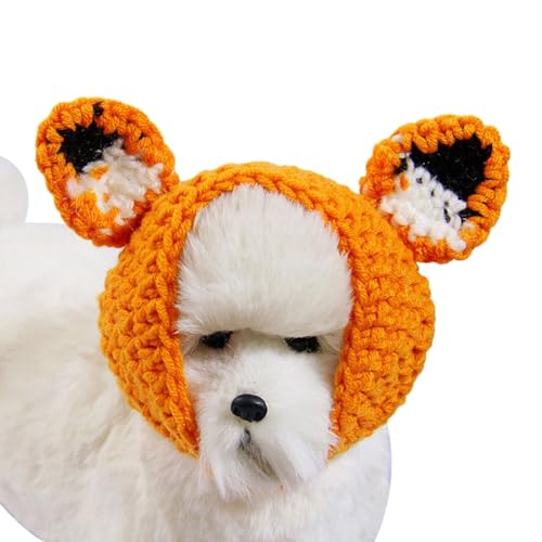 Haloppe Frosch-Haustiermütze, handgestrickt, Haustiermütze, handgestrickt, niedliches 3D-Froschaugen-Dekor, Katzenhut, bequem, warm, Hunde-Kopfbedeckung für Herbst und Winter, Orange, Größe 1 S Haloppe Frosch-Haustiermütze, handgestrickt, Haustiermütze, handgestrickt, niedliches 3D-Froschaugen-Dekor, Katzenhut, bequem, warm, Hunde-Kopfbedeckung für Herbst und Winter, Orange, Größe 1 S von Haloppe