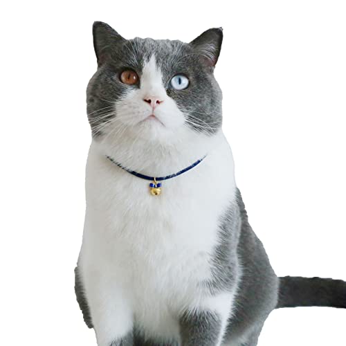 Haloppe Haustier-Halsband für Haustiere, Katzen, Welpen, milde Haut, Schleife, Glocken-Design, Blau von Haloppe