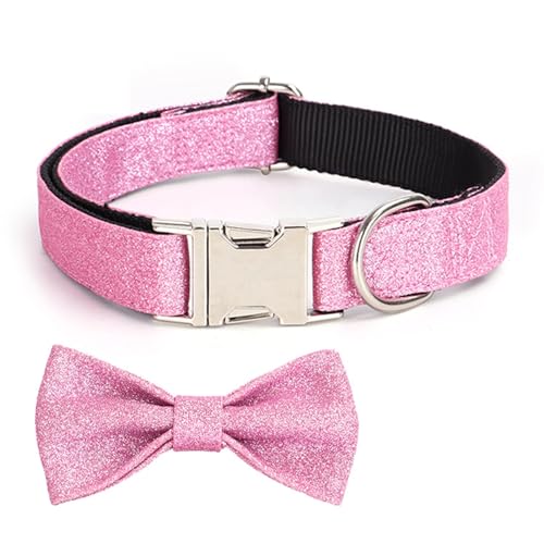 Haloppe Haustier-Hundehalsband, multifunktional, glitzernd, Schleife, Haustierhalsband, Foto-Requisite, exquisite Verarbeitung, Rosa, Größe M Haloppe Haustier-Hundehalsband, multifunktional, glitzernd, Schleife, Haustierhalsband, Foto-Requisite, exquisite Verarbeitung, Rosa, Größe M von Haloppe