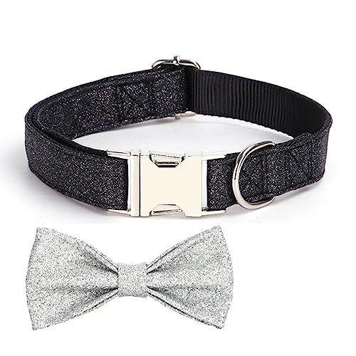 Haloppe Haustier-Hundehalsband, multifunktional, glitzernd, Schleife, Haustierhalsband, Foto-Requisite, exquisite Verarbeitung, schwarz, Größe M Haloppe Haustier-Hundehalsband, multifunktional, glitzernd, Schleife, Haustierhalsband, Foto-Requisite, exquisite Verarbeitung, schwarz, Größe M von Haloppe