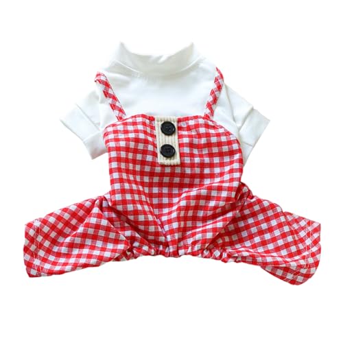Haloppe Haustier-Overall, nicht einschränkend, Haustier-Overall, Knopf-Design, klassisches Karomuster, bequem, weich, Hunde-Overall, Haustierbedarf, Rot, Größe XL Haloppe Haustier-Overall, nicht einschränkend, Haustier-Overall, Knopf-Design, klassisches Karomuster, bequem, weich, Hunde-Overall, Haustierbedarf, Rot, Größe XL von Haloppe