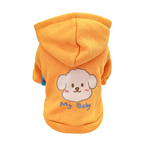 Haloppe Haustier Pullover Dress Up Winter Hund Zweibein Sweatshirt Stilvoll Gelb S von Haloppe