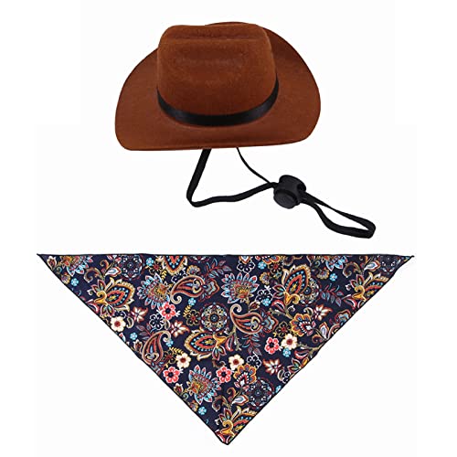 Haloppe Haustier-Schal, bequem, lässig, Cowboy, Kopfbedeckung, 1 Set, tragbar, Marineblau, Größe S von Haloppe