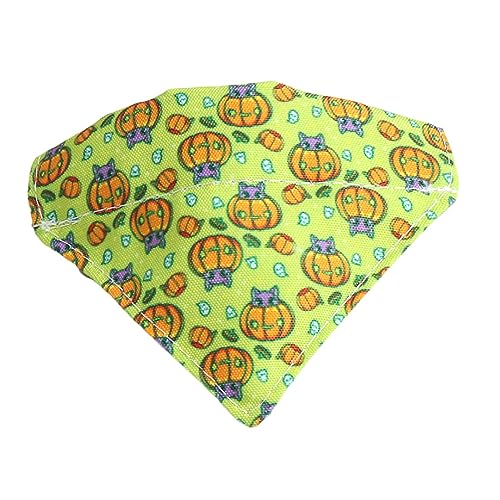 Haloppe Haustier Schal Halloween Katze Kragen Bowknot Halstuch Kürbis Druck kompatibel mit Grün A von Haloppe