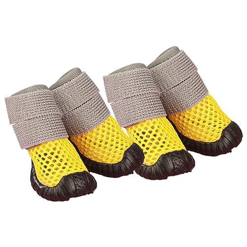 Haloppe Haustier-Schuhe Anti-Rutsch Anti-drop Haustier Fuß Abdeckung 4 Stücke Hübsche Zitronengelb 2 von Haloppe