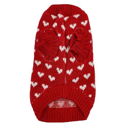 Haloppe Hundepullover für kaltes Wetter, bequem, gestrickt mit bezauberndem Herzmuster, modische Kleidung für gemütlich, warm, weich, attraktiv, Rot, Größe XL Haloppe Hundepullover für kaltes Wetter, bequem, gestrickt mit bezauberndem Herzmuster, modische Kleidung für gemütlich, warm, weich, attraktiv, Rot, Größe XL von Haloppe