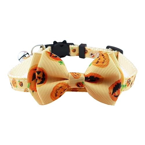 Haloppe Katzenhalsband, Schleife, Knoten, Kürbis, Geisterdruck, leicht zu tragen, Orange Haloppe Katzenhalsband, Schleife, Knoten, Kürbis, Geisterdruck, leicht zu tragen, Orange von Haloppe