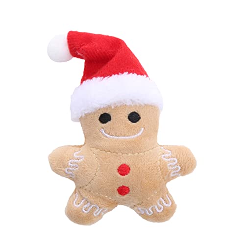 Haloppe Katzenminze Spielzeug Lebkuchenmann Weihnachtsmütze Haustier Spielzeug bequem für Kitty Khaki Haloppe Katzenminze Spielzeug Lebkuchenmann Weihnachtsmütze Haustier Spielzeug bequem für Kitty Khaki von Haloppe