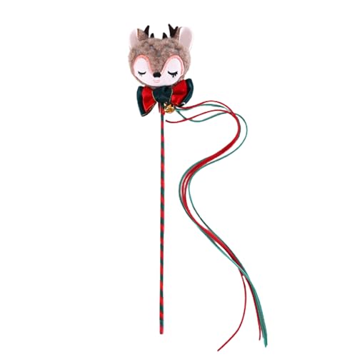 Haloppe Kitten Toy Cartoon Kitten Teaser Zauberstab Spielzeug mit Glocke Leichter Elch von Haloppe