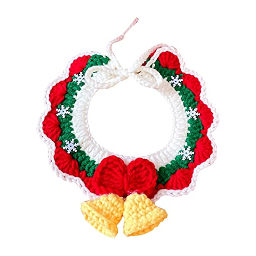 Haloppe Kitty Halsband Xmas Style Katze Hund Halsband Pet Shawl Fade-Resistant Pet Accessories 2 S von Haloppe
