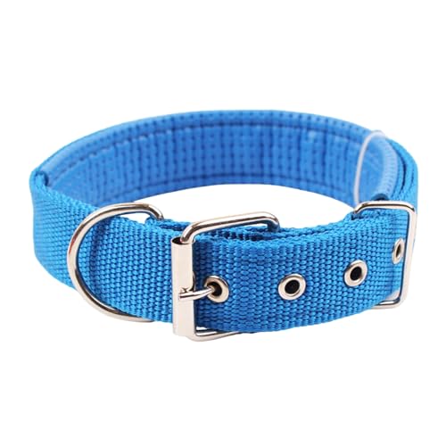 Haloppe Strapazierfähiges Haustierhalsband, langlebiges Haustierzubehör, Haustierhalsband, verstellbar, Nylon, Hundehalskreis mit Traktionsring, langlebiges Haustierhalsband, Haustierbedarf, Blau, L von Haloppe