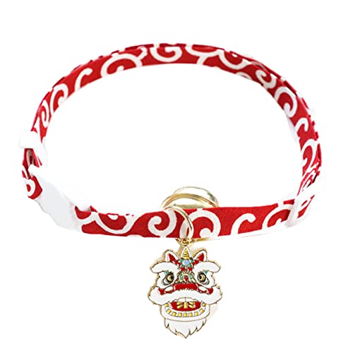 Haloppe Welpenhalsband, dekorativer Druck, Cartoon-Haustierhalsband, mit Glöckchen, für Fotografieren, M 6 von Haloppe