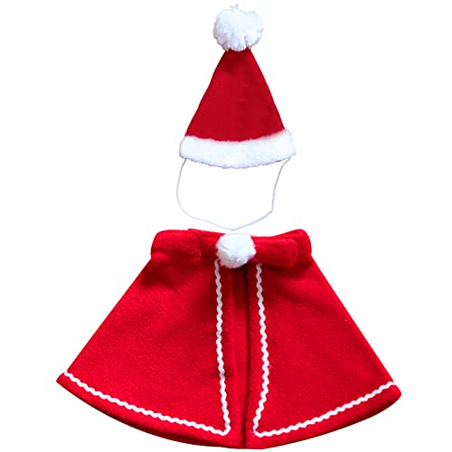 Haloppe Xmas Pet Costume Auffällige Weihnachtsmütze Umhang Schal Welpen Kostüme 1 Set Schöne Weihnachten M von Haloppe