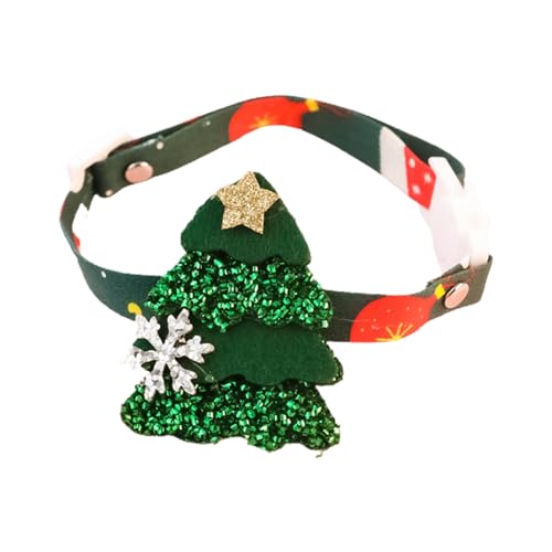 Haloppe Xmas Pet Halsband Xmas Themed Print Cat Collar Pet Jewelry with Pendant Dress Up Wear Resistant 5 S von Haloppe