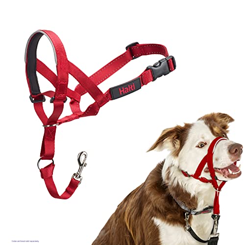 HALTI Kopfgeschirr - Verhindert, dass Ihr Hund an der Leine zieht, Einfache Anpassung, Leicht, mit gepolstertem Nasenriemen, Anti-Zug-Halsband für mittelgroße Hunde (Größe 2, Rot) von Company of Animals
