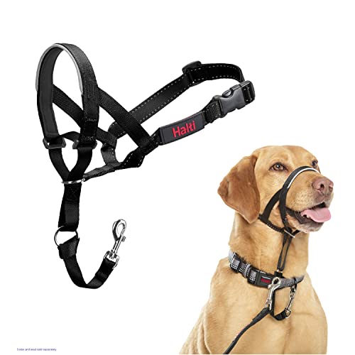 HALTI Kopfgeschirr - Verhindert, dass Ihr Hund an der Leine zieht, Einfache Anpassung, Leicht, mit gepolstertem Nasenriemen, Anti-Zug-Halsband für mittelgroße Hunde (Größe 3, Schwarz) von Company of Animals