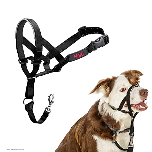 HALTI Kopfgeschirr - Verhindert, dass Ihr Hund an der Leine zieht, Einfache Anpassung, Leicht, mit gepolstertem Nasenriemen, Anti-Zug-Halsband für mittelgroße Hunde (Größe 2, Schwarz) von Company of Animals