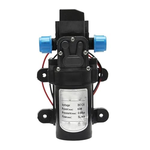 HamPaesk 1 stück DC 12 V 60 Watt 120PSI 5L/MIN Landwirtschaftliche Elektrische Wasserpumpe Schwarz Micro Hochdruck-membransprüher Autowaschanlage 12 V von HamPaesk