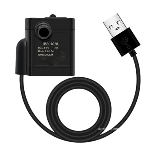 HamPaesk 1pc Wasserpumpe 3-9V USB Stecker 12V Hydrokultur Kühlung Zirkulierende Aquarium Pet Trinken Stille Bürstenlosen Tauch(1020 3-9V USB Plug) von HamPaesk