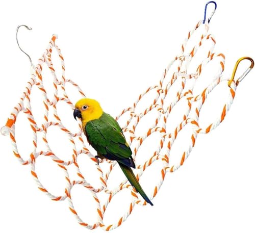 BLSMU Vogelschaukel, Hamsterklettern, Seil-Hängematte für Graupapageien, Sittiche, Kakadus, Nymphensittiche, Sittiche, Kanarien, kleine Aras, afrikanische Papageien BLSMU Vogelschaukel, Hamsterklettern, Seil-Hängematte für Graupapageien, Sittiche, Kakadus, Nymphensittiche, Sittiche, Kanarien, kleine Aras, afrikanische Papageien von Hamiledyi