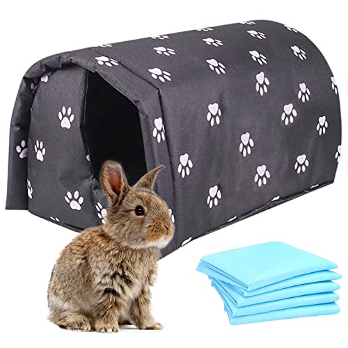 Bunny Cave Bed Small Animal Warm Nest Habitats Guinea Pig Hideouts Cage Accessorie for Hamster Rat Mice Chinchilla Flying Squirrel (Black) von Hamiledyi