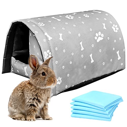 Bunny Cave Bed Small Animal Warm Nest Habitats Guinea Pig Hideouts Cage Accessorie for Hamster Rat Mice Chinchilla Flying Squirrel (Grey) von Hamiledyi