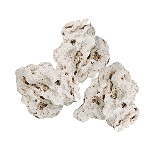 Hamiledyi Aquarium Holey Rock Stone White Coral Ornament, Sea Base Rocks for Aquarium Aquascaping Natural Limestone Aquarium Decor for Fish Tank Aquatic Shrimp Pet Reptile Habitat (Mixed Sizes) von Hamiledyi