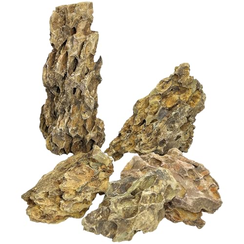 Hamiledyi Aquarium-Landschaftsfelsen, Naturstein, Aquarium-Dekoration, Steine für Garnelen, Schildkröten, Haustiere, Reptilien, Lebensraum, Vivarium (gemischte Größen) (5,1 - 22,9 cm Länge, 5 Stück) von Hamiledyi