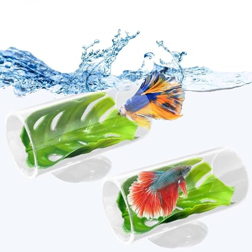 Hamiledyi Betta Fischschlauch-Tunnel, 2 Stück, Betta-Fischspielzeug, Acryl, Betta-Fischtunnel, Aquarium-Verstecken zum Ausruhen, Spielen, transparentes Design für bessere Beobachtung der Hamiledyi Betta Fischschlauch-Tunnel, 2 Stück, Betta-Fischspielzeug, Acryl, Betta-Fischtunnel, Aquarium-Verstecken zum Ausruhen, Spielen, transparentes Design für bessere Beobachtung der von Hamiledyi
