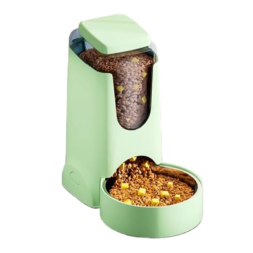 Hamiledyi Gravity Futterspender für Hunde, 2,8 l, automatischer Futterspender mit Edelstahlnapf für Welpen, Katzen, Kaninchen, große Kapazität (Hellgrün) von Hamiledyi