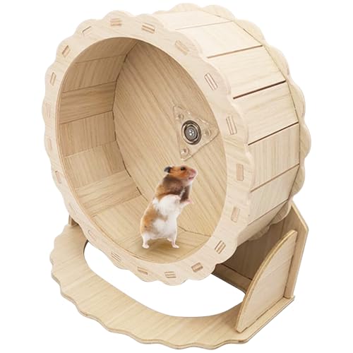 Hamiledyi Hamsterrad aus Holz, kleine Haustiere Übungsrad, leises Laufrad für Rennmäuse, Mäuse, Meerschweinchen, Zwerg Syrischer Hamster (5,9 Zoll) von Hamiledyi