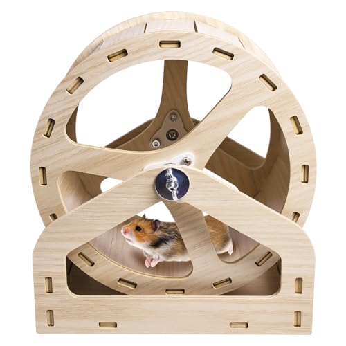 Hamiledyi Hamsterrad aus Holz, kleine Haustiere Übungsrad, leises Laufrad für Rennmäuse, Mäuse, Meerschweinchen, Zwerg Syrischer Hamster (8,2 Zoll) von Hamiledyi