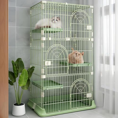 Hamiledyi Indoor Katzenkäfig 64 Zoll Extra Große Katzenvilla mit 3 Plattformen und 1 Rampe Leitern Metall Katzenlaufstall mit 3 Türen Outdoor Katzengehege Kätzchen Käfig für kleine und mittelgroße Hamiledyi Indoor Katzenkäfig 64 Zoll Extra Große Katzenvilla mit 3 Plattformen und 1 Rampe Leitern Metall Katzenlaufstall mit 3 Türen Outdoor Katzengehege Kätzchen Käfig für kleine und mittelgroße von Hamiledyi