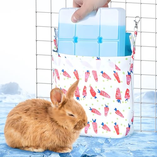 Hamiledyi Kühltasche für Kaninchen, mit Eisbeutel, kein Kondensationspad für Kaninchenkäfig-Zubehör, waschbare Kühlmatte für Kleintiere (Frettchen, Meerschweinchen, Chinchilla) von Hamiledyi
