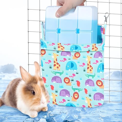 Hamiledyi Kühltasche für Kaninchen, mit Eisbeutel, kein Kondensationspad für Kaninchenkäfigzubehör, waschbare Kühlmatte für Kleintiere (Frettchen, Meerschweinchen, Chinchilla) im Sommer von Hamiledyi