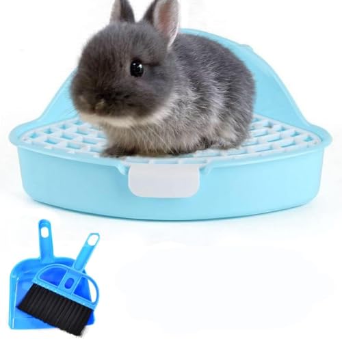 Hamiledyi Meerschweinchenstreu Haustiertoilette Töpfchen Trainer Eckpfanne Bettwäsche Box für Kleintiere Frettchen Hamster Häschen Zwergkaninchen (blau) von Hamiledyi