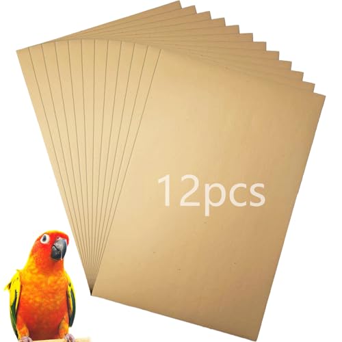 Hamiledyi Vogel-Kiespapier, spezieller Sandeinsatz für Papageienkäfig, 43,2 x 27,9 cm, Einweg-Kissen für Vögel, Sittiche, Wellensittiche, 12 Stück von Hamiledyi