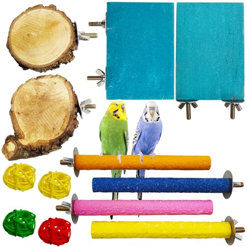 Hamiledyi Vogel-Sitzstange, Holz, Papageienständer, Plattform, bunter Sandpfoten, Schleifstab, Rattan, Weidenbälle, Sittiche, Kauspielzeug für Nymphensittiche, Wellensittiche, Sittiche, Sittiche, Hamiledyi Vogel-Sitzstange, Holz, Papageienständer, Plattform, bunter Sandpfoten, Schleifstab, Rattan, Weidenbälle, Sittiche, Kauspielzeug für Nymphensittiche, Wellensittiche, Sittiche, Sittiche, von Hamiledyi