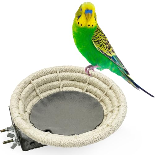 Hamiledyi Vogelnest für Käfig, handgefertigt, Baumwollseil, Vogelzuchtnest, Käfigluke, Papageiennest, Bett für kleine Wellensittiche, Sittiche, Nymphensittiche, Kanarienvögel, Finken, Lovebird (weiß) Hamiledyi Vogelnest für Käfig, handgefertigt, Baumwollseil, Vogelzuchtnest, Käfigluke, Papageiennest, Bett für kleine Wellensittiche, Sittiche, Nymphensittiche, Kanarienvögel, Finken, Lovebird (weiß) von Hamiledyi