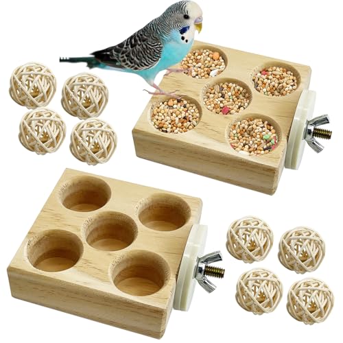 Hamiledyi Vogelspielzeug aus Holz, interaktives langsames Futterspender, Anreicherung für Sittiche, Wellensittiche und Lovebirds | Käfigkletter-Puzzle-Spielzeug für kleine Papageien fördert das Hamiledyi Vogelspielzeug aus Holz, interaktives langsames Futterspender, Anreicherung für Sittiche, Wellensittiche und Lovebirds | Käfigkletter-Puzzle-Spielzeug für kleine Papageien fördert das von Hamiledyi