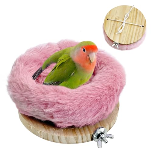 Hamiledyi Weiches Vogelnest für Käfig, Plüsch, Papageien-Hängematte, Zucht, Vogelhaus, Vogelbett für Sittiche, Lovebirds, Kakadus, Kanarienvögel, Finken, Quäker (Rosa) von Hamiledyi