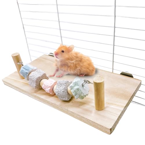 Hamsterholz-Leiste Plattform mit Lavastein-Block, Kauspielzeug, Haustierkäfig, ruhendes Holzregal für Chinchilla, Meerschweinchen, Rennmaus, Maus, Zwerghamster, Käfigzubehör Hamsterholz-Leiste Plattform mit Lavastein-Block, Kauspielzeug, Haustierkäfig, ruhendes Holzregal für Chinchilla, Meerschweinchen, Rennmaus, Maus, Zwerghamster, Käfigzubehör von Hamiledyi