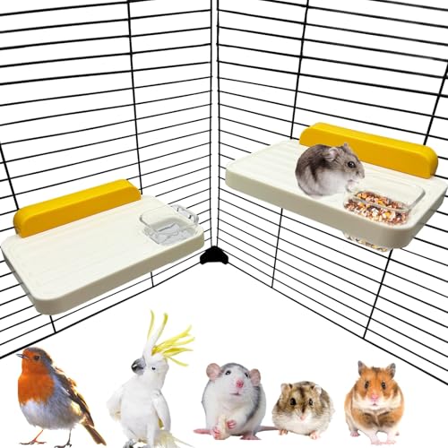 Hamsterkäfig-Plattform zum Aufdrehen mit 2 Futternäpfen, Kunststoff, platzsparend, Kleintierregal für Mäuse, Ratten, Rennmäuse, Zuckergleiter, Vögel, 2 Stück Hamsterkäfig-Plattform zum Aufdrehen mit 2 Futternäpfen, Kunststoff, platzsparend, Kleintierregal für Mäuse, Ratten, Rennmäuse, Zuckergleiter, Vögel, 2 Stück von Hamiledyi