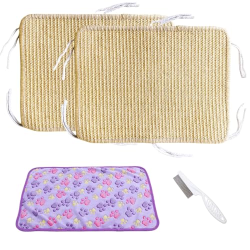 Kratzmatte für Kaninchen, 40 x 30 cm, natürliches Sisal, mit Seil, zum Kratzen, Schlafen, Nistmatte für Kaninchen, Katzen, Meerschweinchen, Chinchilla, 2 Stück, 40 x 30 cm Kratzmatte für Kaninchen, 40 x 30 cm, natürliches Sisal, mit Seil, zum Kratzen, Schlafen, Nistmatte für Kaninchen, Katzen, Meerschweinchen, Chinchilla, 2 Stück, 40 x 30 cm von Hamiledyi