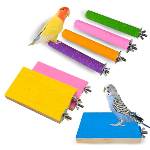 Papageien-Sitzstange, Naturholz, Vogelsitzstange, Plattform, Pfotenschleifstäbchen, Käfigzubehör, Übungsspielzeug für Wellensittiche, Sittiche, Nymphensittiche, Sittiche, Sittiche, Sittiche, Sittiche Papageien-Sitzstange, Naturholz, Vogelsitzstange, Plattform, Pfotenschleifstäbchen, Käfigzubehör, Übungsspielzeug für Wellensittiche, Sittiche, Nymphensittiche, Sittiche, Sittiche, Sittiche, Sittiche von Hamiledyi